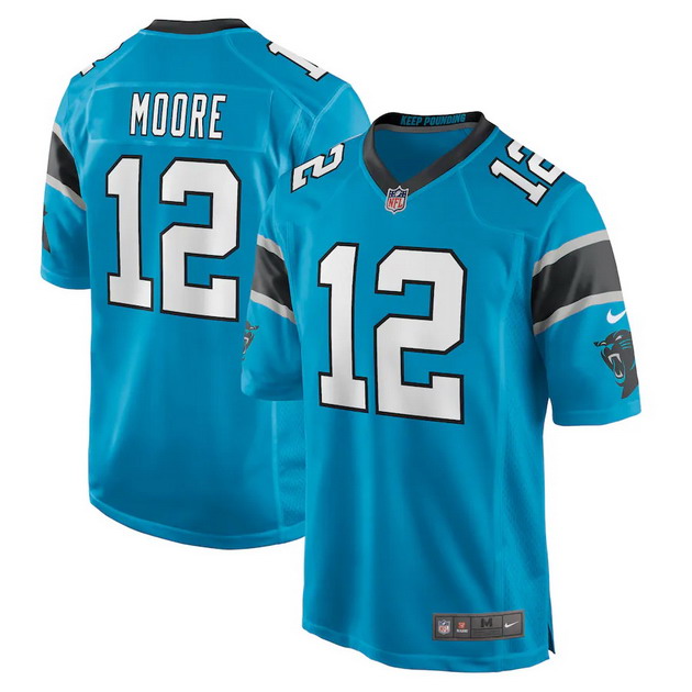 mens nike dj moore blue carolina panthers game jersey